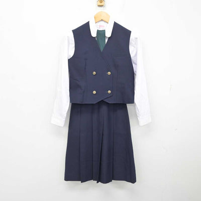 【中古】兵庫県 姫路飾西高等学校 女子制服 5点 (ブレザー・ベスト・シャツ・スカート) sf078668