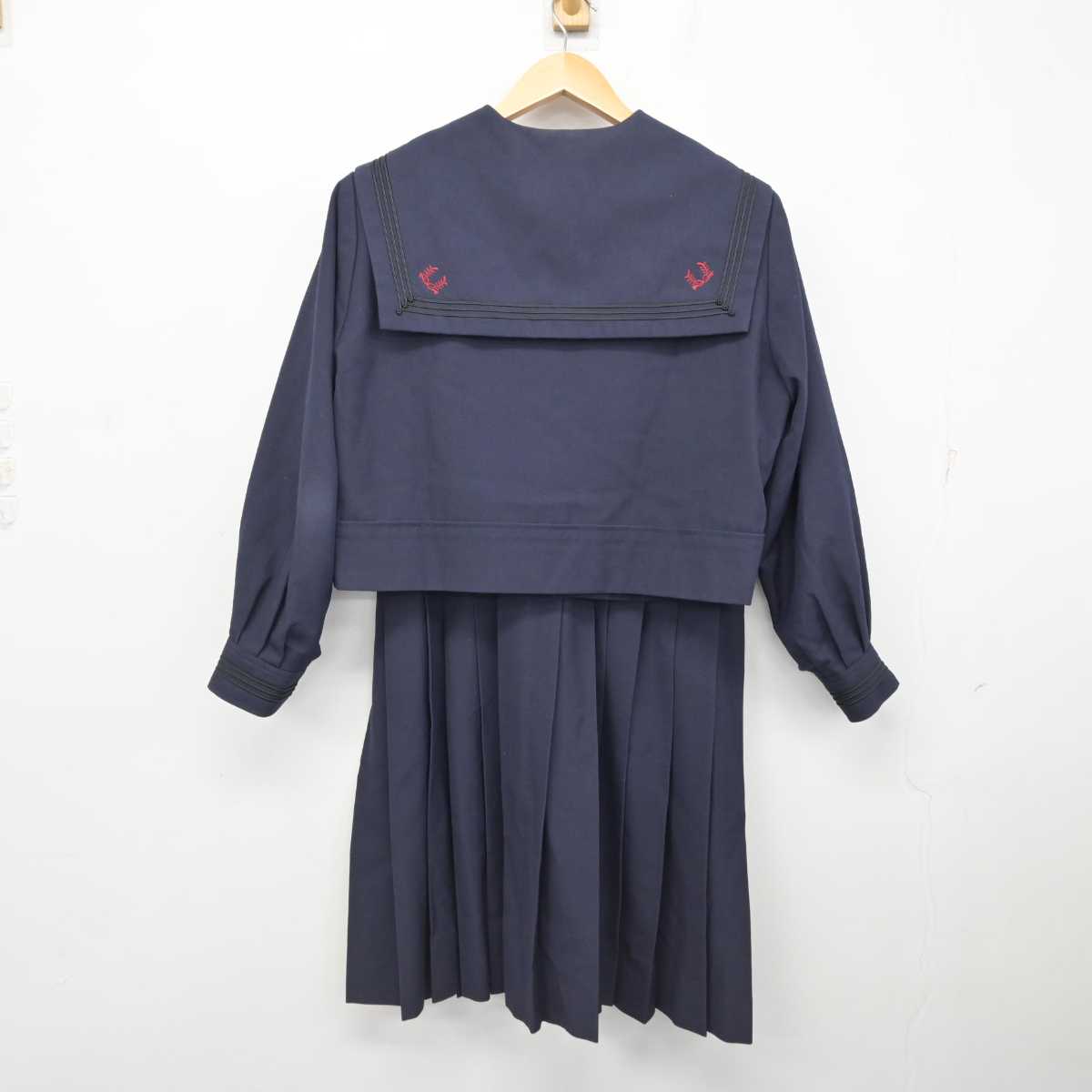 【中古】静岡県 浜松日体高等学校 女子制服 5点 (ニット・セーラー服・スカート) sf078675