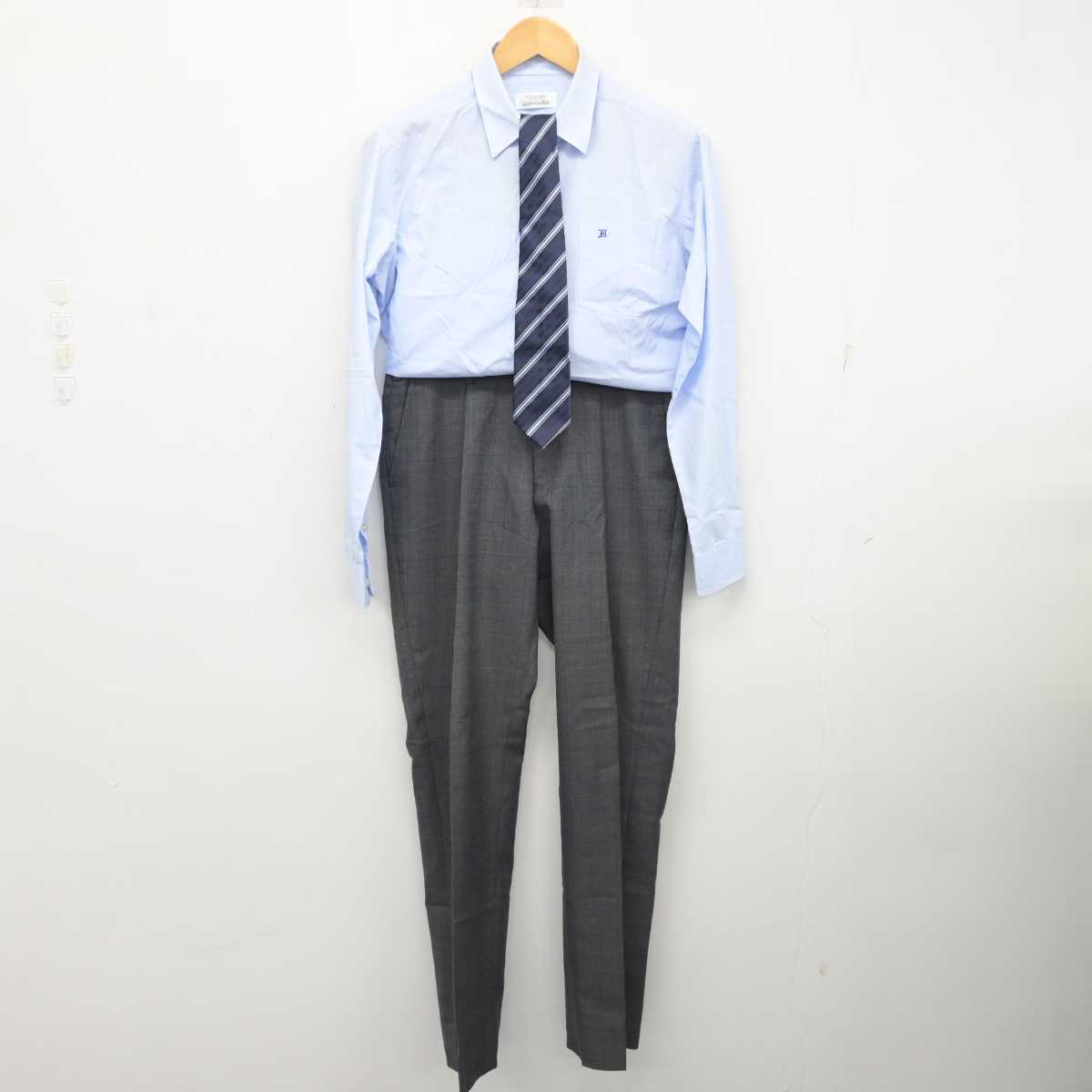 【中古】静岡県 浜松市立高等学校 男子制服 4点 (ブレザー・シャツ・ズボン) sf078677