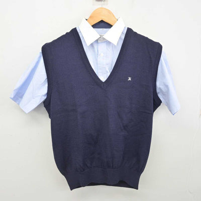 【中古】静岡県 浜松市立高等学校 男子制服 2点 (ニットベスト・シャツ) sf078679