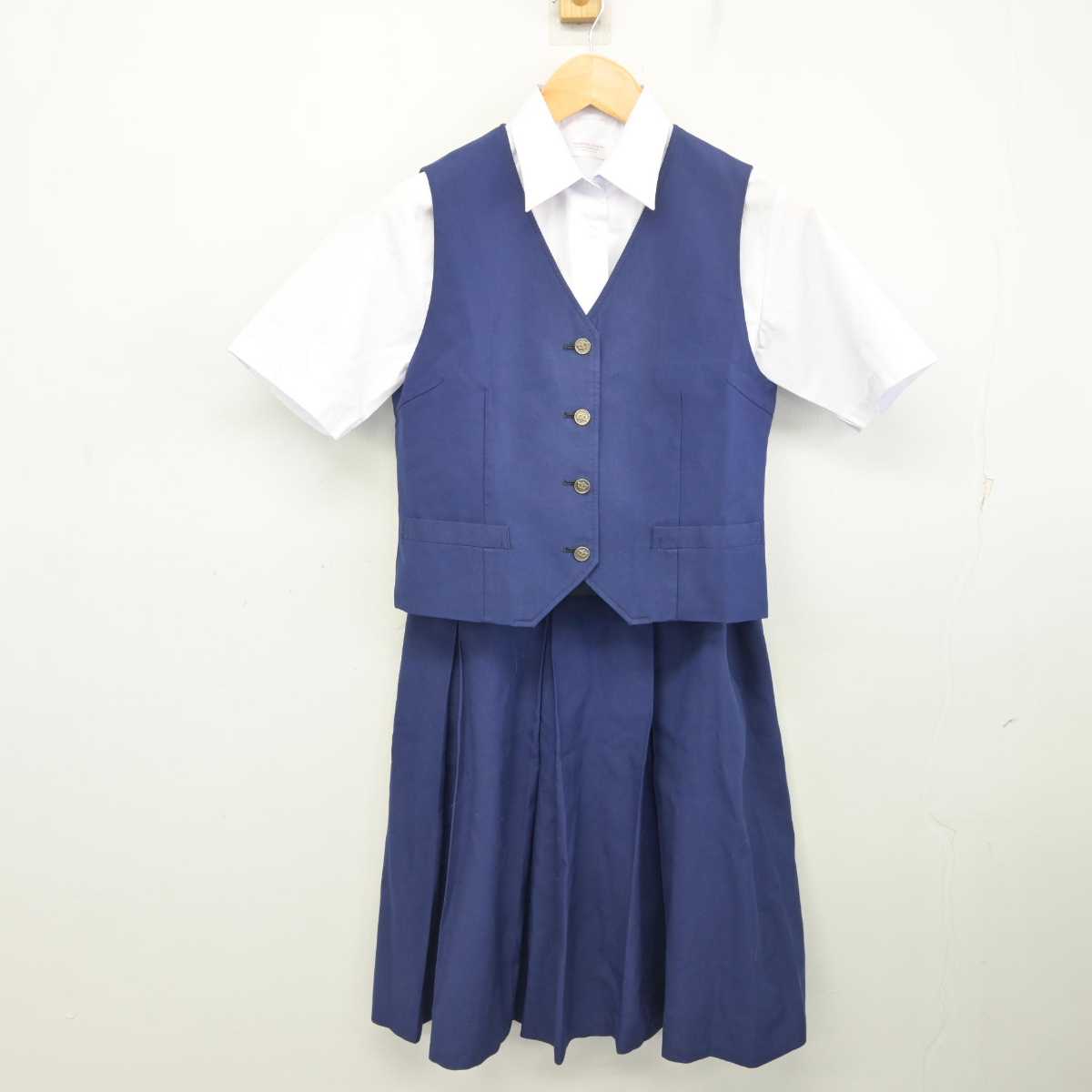 【中古】東京都 大森東中学校 女子制服 3点 (ベスト・シャツ・スカート) sf078690