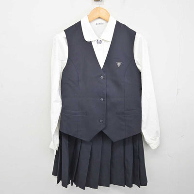 【中古】兵庫県 日ノ本学園高等学校 女子制服 4点 (ブレザー・ベスト・シャツ・スカート) sf078693