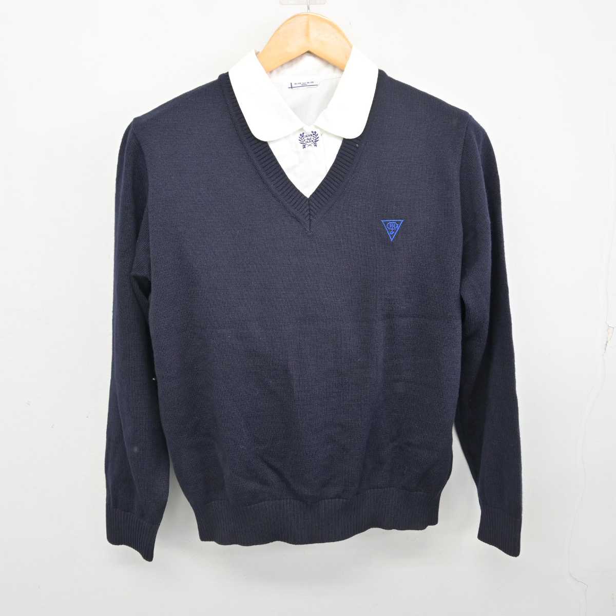 【中古】兵庫県 日ノ本学園高等学校 女子制服 2点 (ニット・シャツ) sf078694