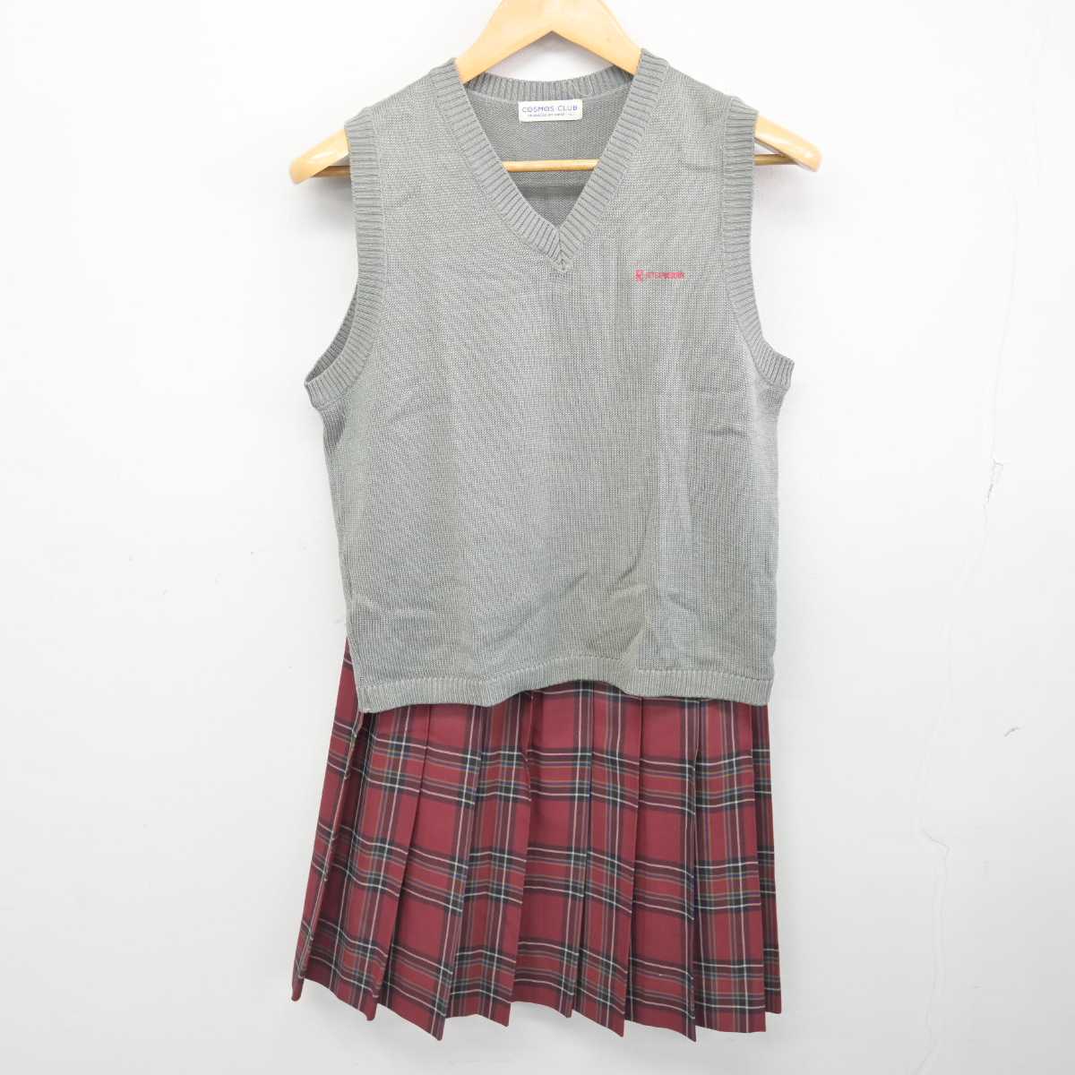 【中古】京都府 立命館中学校 女子制服 2点 (ニットベスト・スカート) sf078713