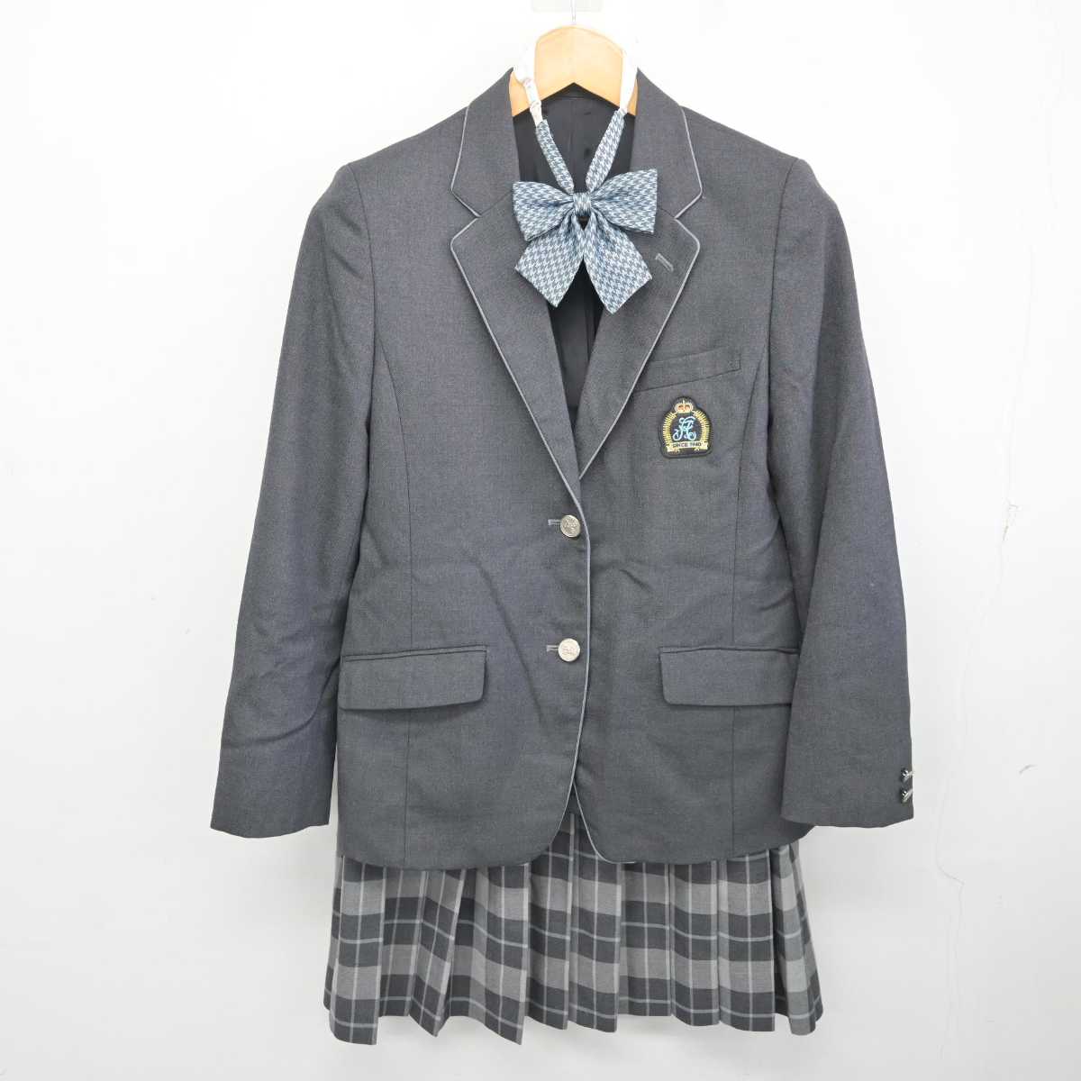 【中古】東京都 安部学院高等学校 女子制服 3点 (ブレザー・スカート) sf078717