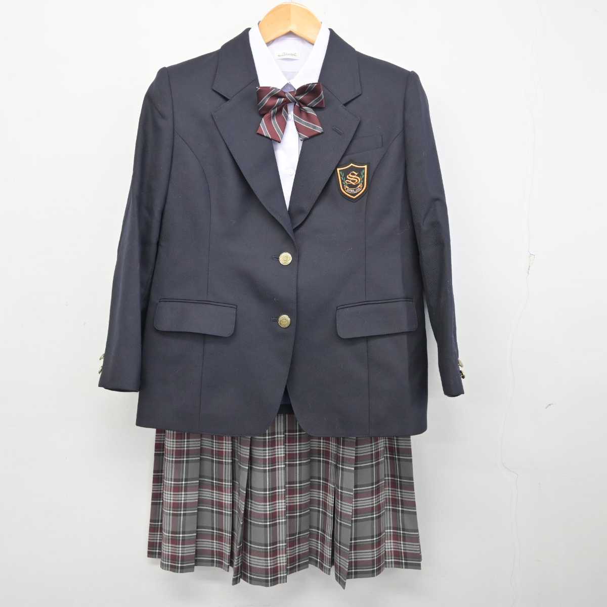 【中古】埼玉県 諏訪中学校 女子制服 4点 (ブレザー・シャツ・スカート) sf078728