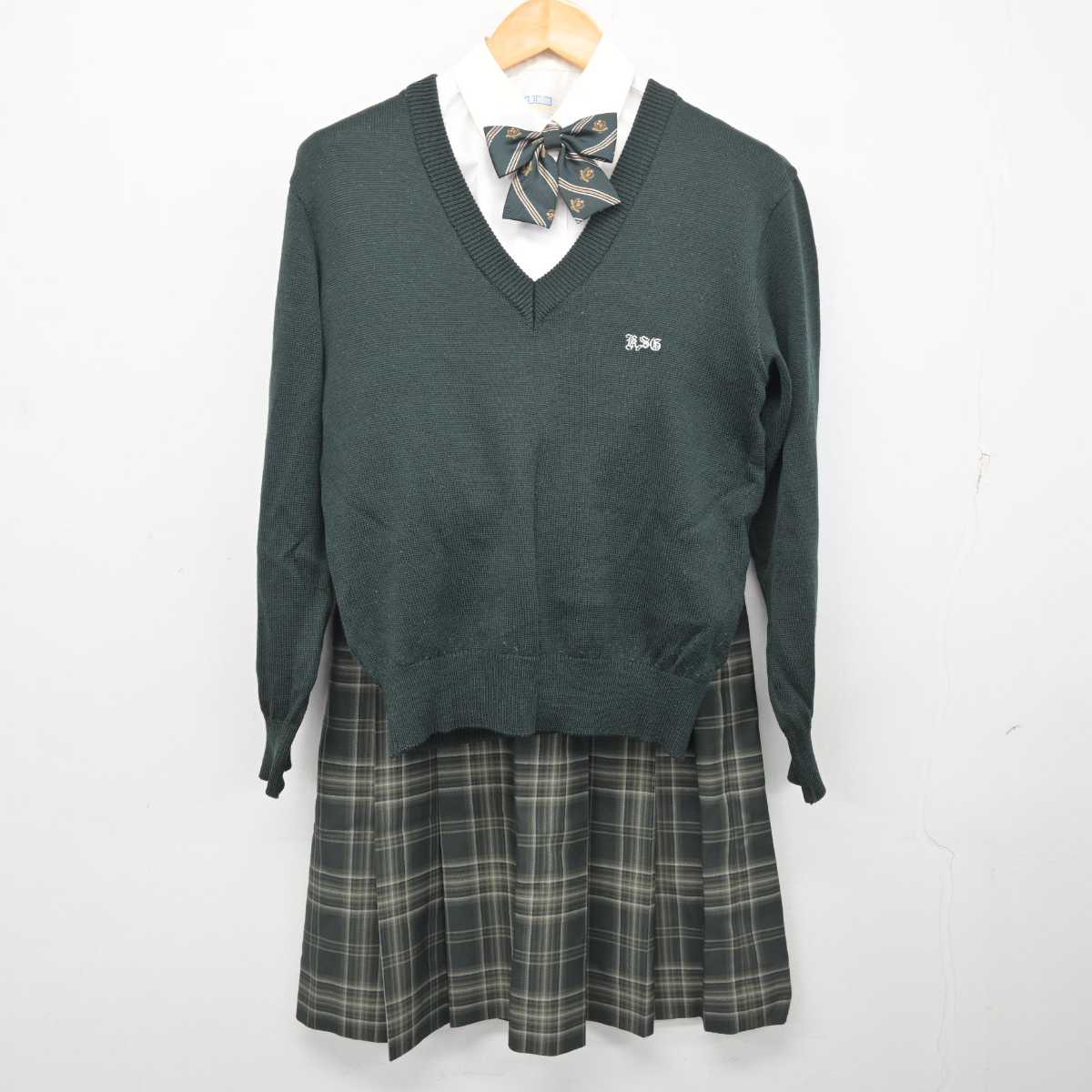 【中古】埼玉県 越谷総合技術高等学校 女子制服 6点 (ブレザー・ニット・シャツ・スカート) sf078751