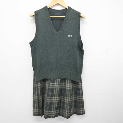 【中古】埼玉県 越谷総合技術高等学校 女子制服 2点 (ニットベスト・スカート) sf078752