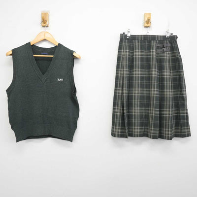 【中古】埼玉県 越谷総合技術高等学校 女子制服 2点 (ニットベスト・スカート) sf078752