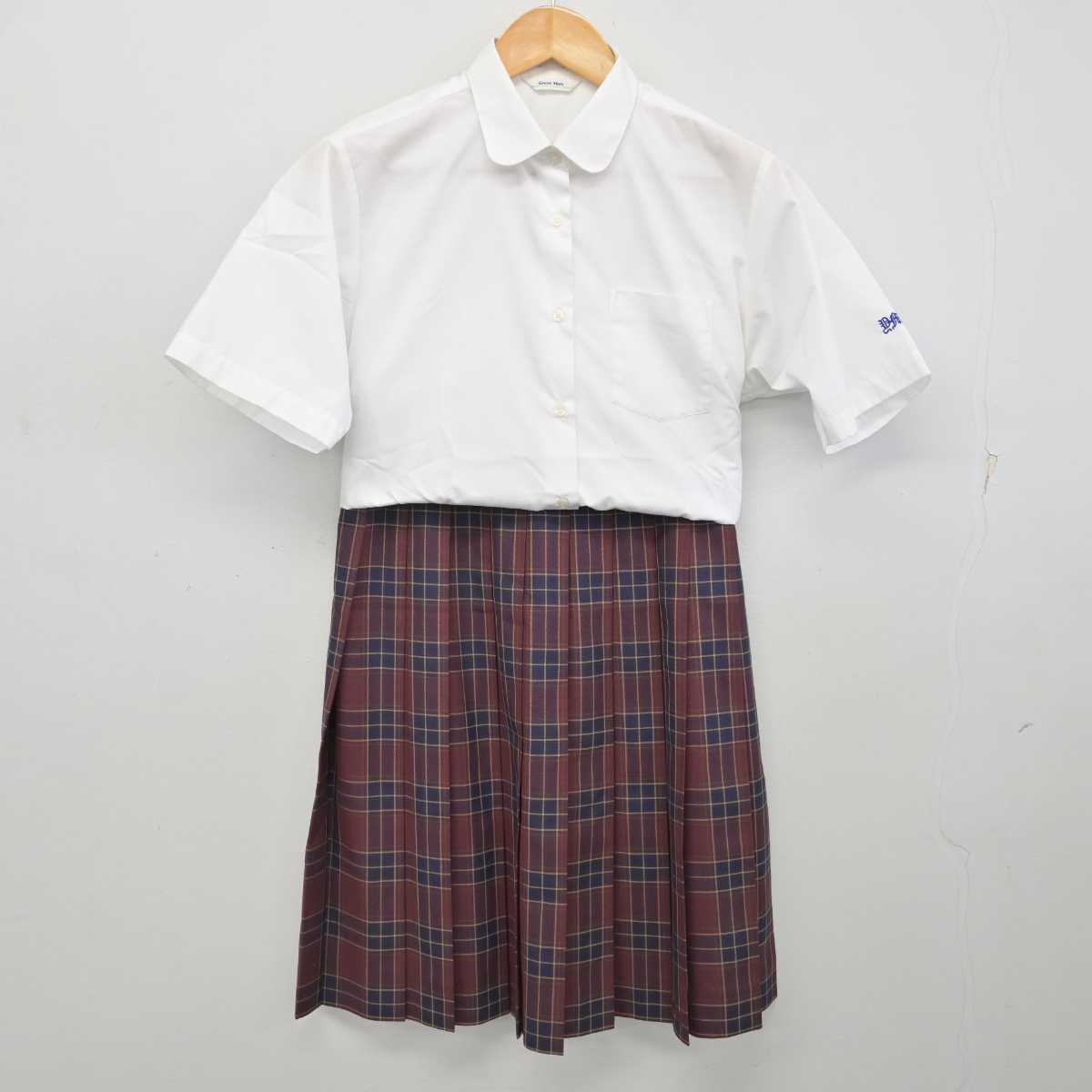 【中古】埼玉県 八潮南高等学校 女子制服 2点 (シャツ・スカート) sf078754