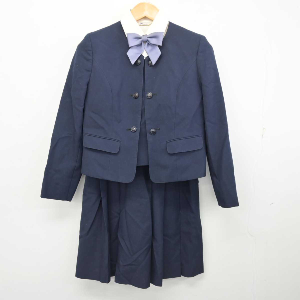 【中古】奈良県 奈良学園登美ヶ丘中学校・高等学校 女子制服 4点 (ブレザー・シャツ・スカート) sf078761