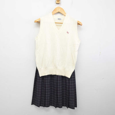 【中古】東京都 二之江中学校 女子制服 2点 (ニットベスト・スカート) sf078791