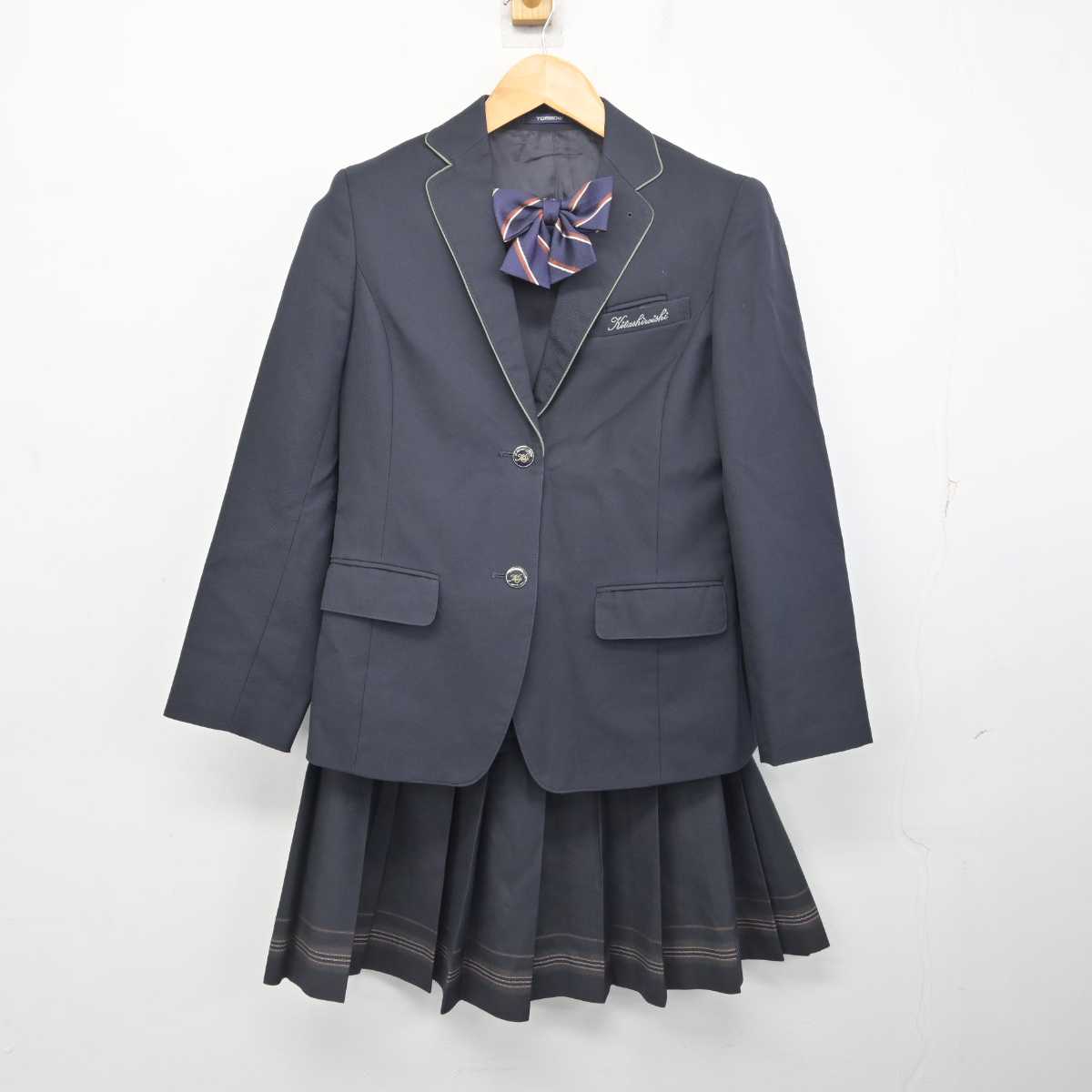 【中古】北海道 札幌市立北白石中学校 女子制服 4点 (ブレザー・ニットベスト・スカート) sf078797