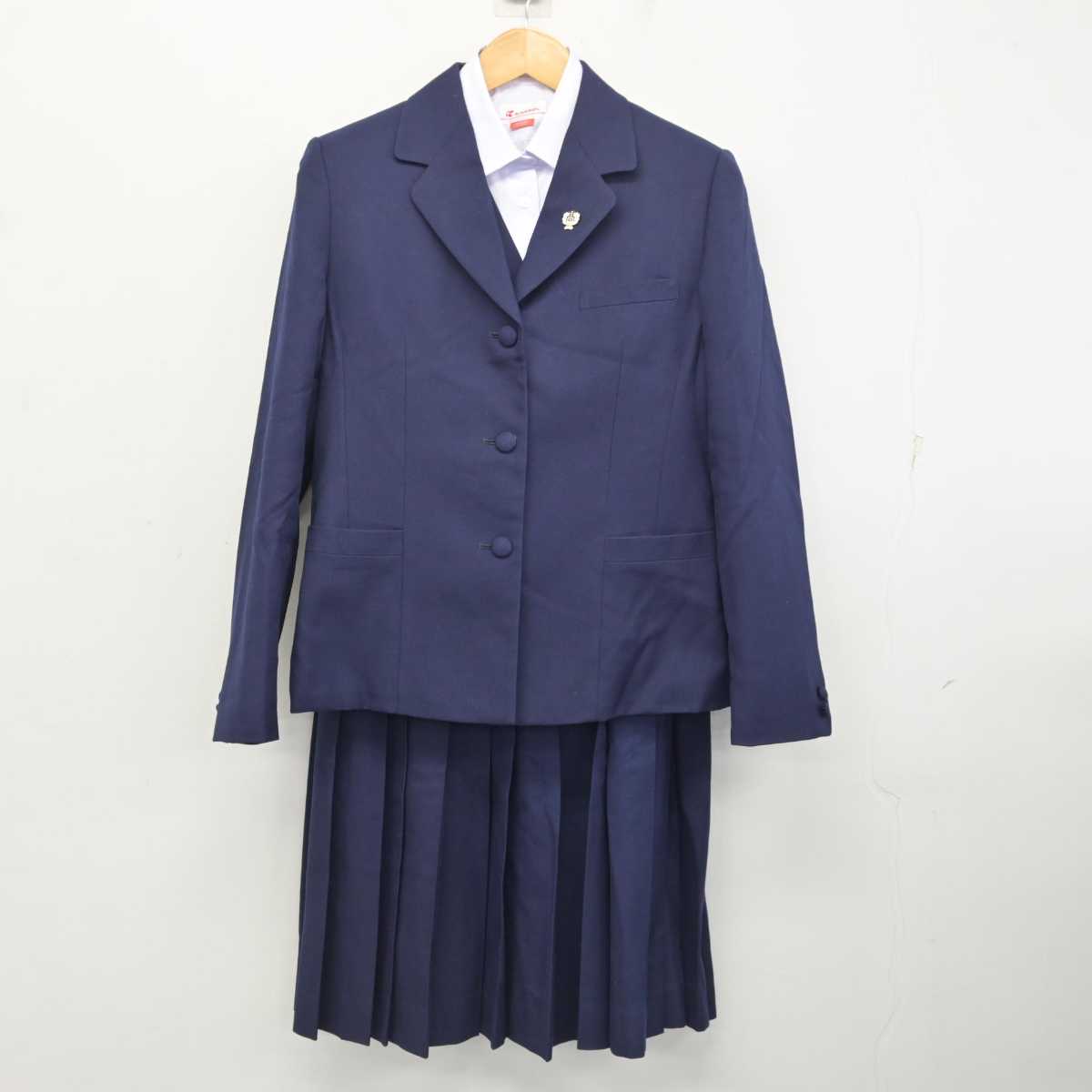 【中古】千葉県 千葉高等学校 女子制服 5点 (ブレザー・ベスト・シャツ・スカート) sf078816