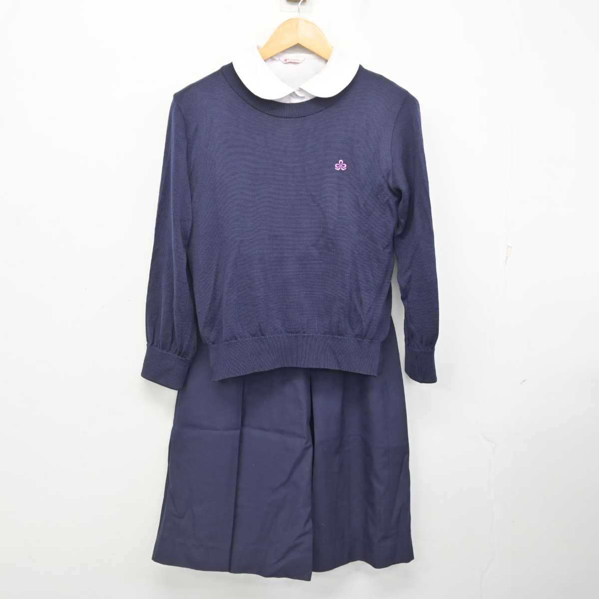 【中古】秋田県 秋田北高等学校 女子制服 6点 (ブレザー・ニット・シャツ・スカート) sf078822