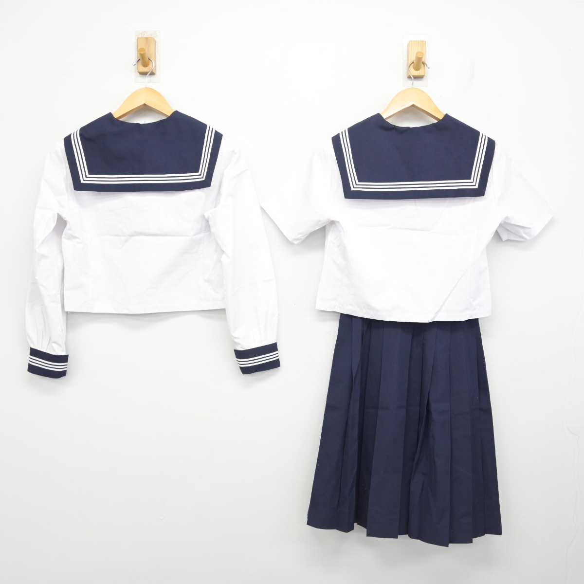 【中古】茨城県 日立第二高等学校 女子制服 4点 (セーラー服・セーラー服・スカート) sf078832