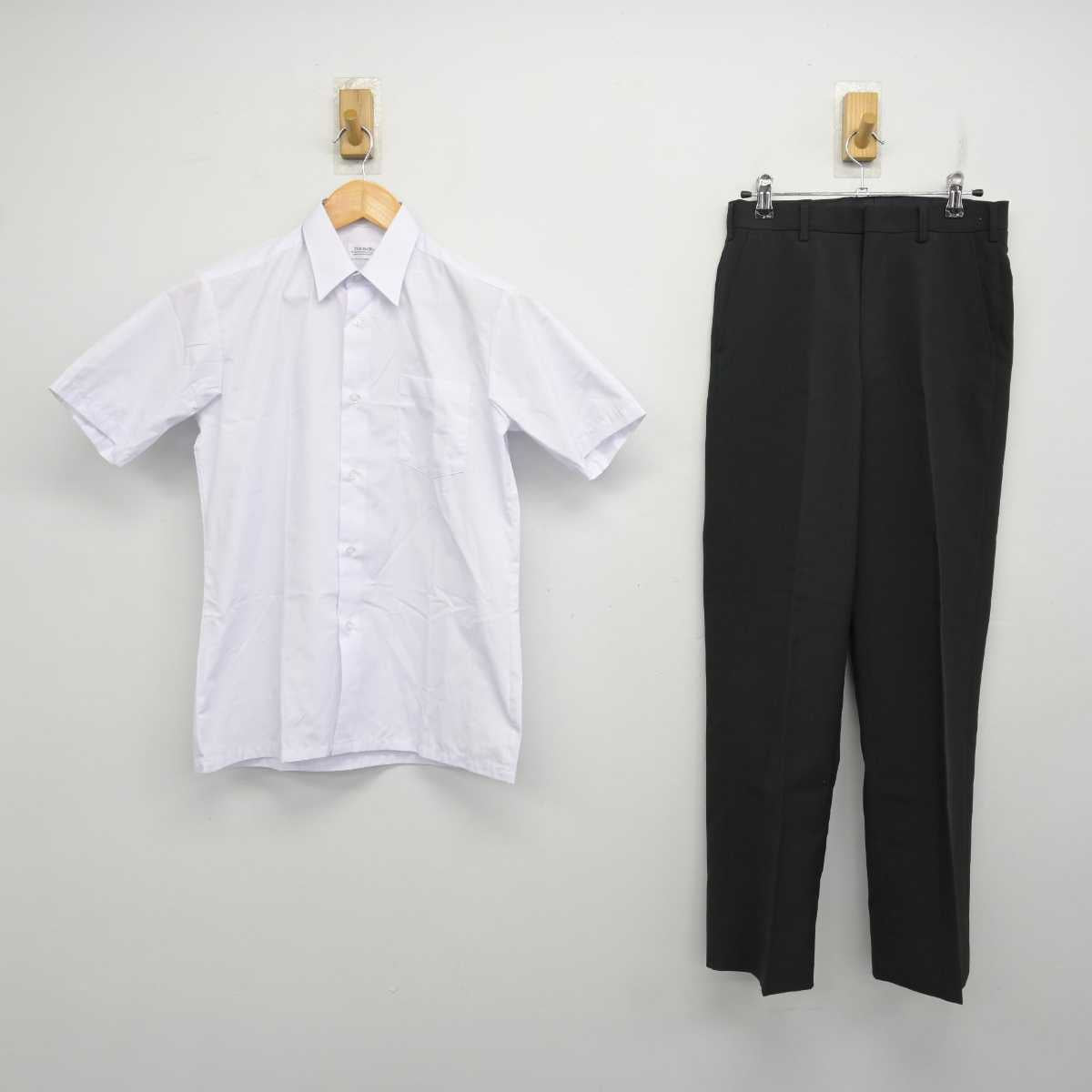 【中古】茨城県 十王中学校 男子制服 2点 (シャツ・ズボン) sf078836