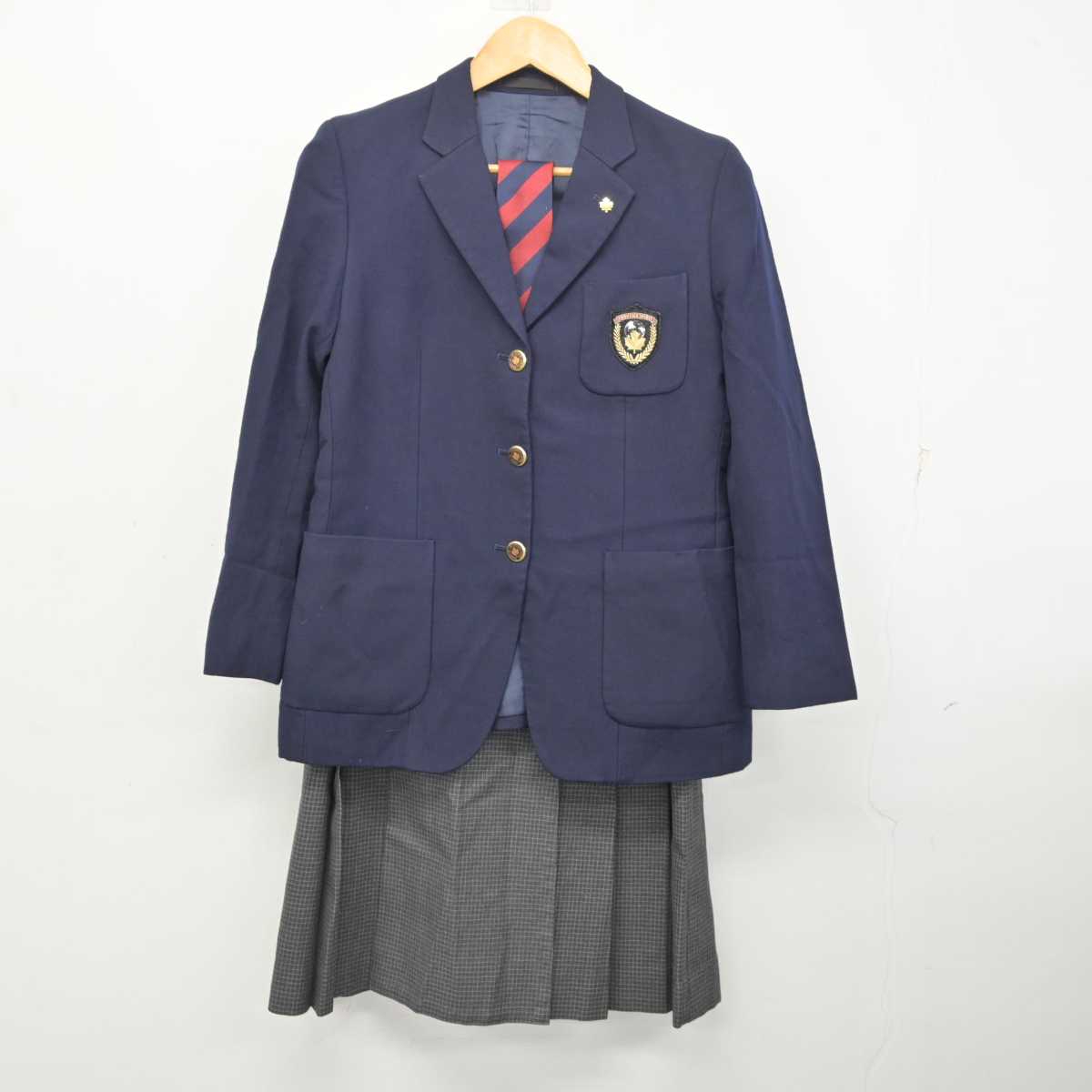 【中古】愛知県 名古屋国際高等学校 女子制服 5点 (ブレザー・ベスト・スカート) sf078839