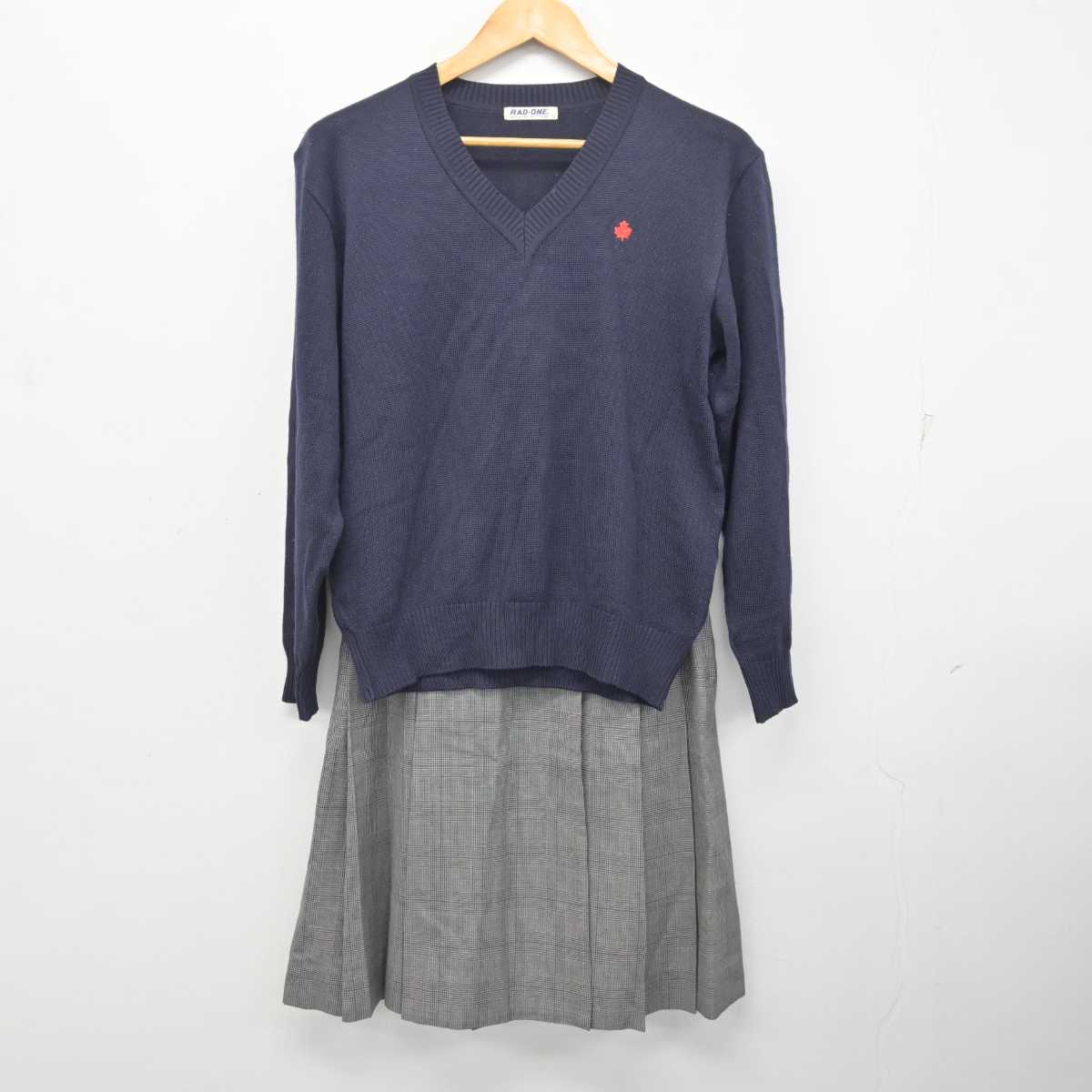 【中古】愛知県 名古屋国際高等学校 女子制服 3点 (ニット・ニットベスト・スカート) sf078840