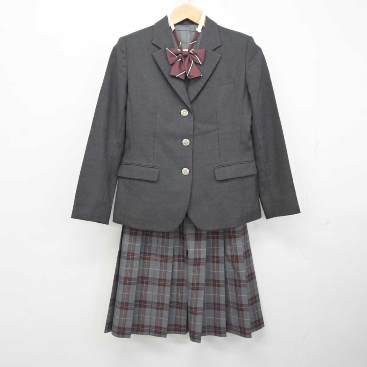 【中古】北海道 釧路商業高等学校 女子制服 3点 (ブレザー・スカート) sf078846