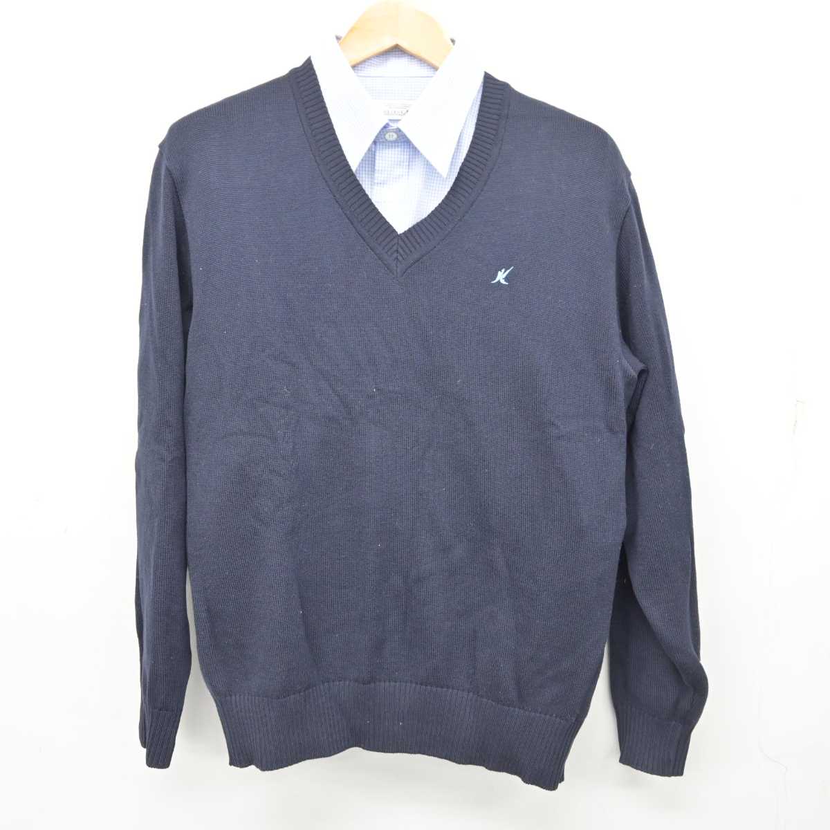 【中古】北海道 札幌清田高等学校 男子制服 2点 (ニット・シャツ) sf078865