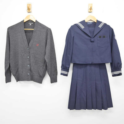 【中古】山梨県 双葉中学校 女子制服 3点 (セーラー服・ニット・スカート) sf078870