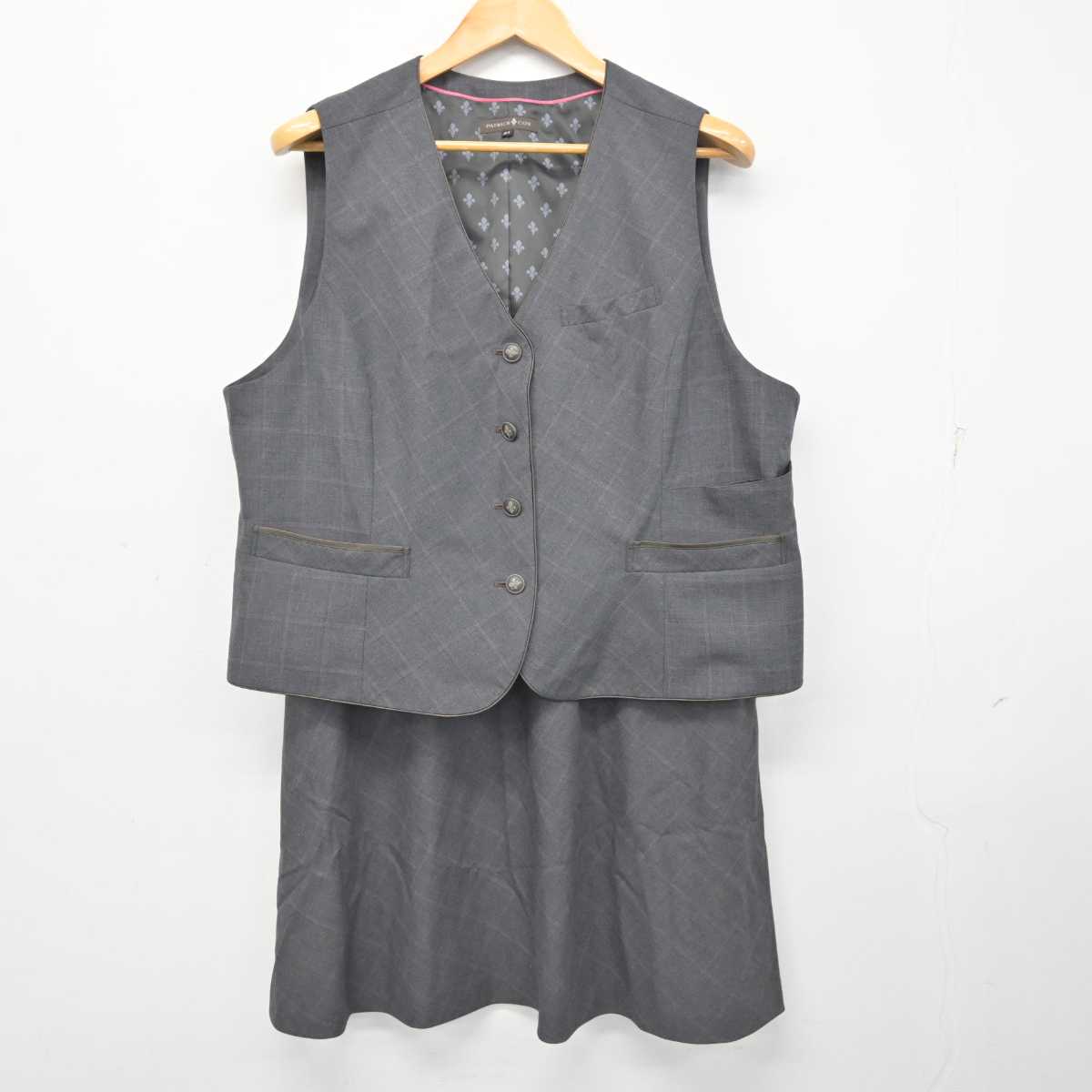 【中古】 事務服 女子制服 2点 (ベスト・スカート) sf078893