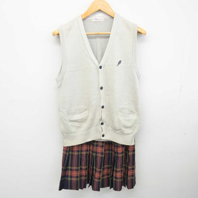 【中古】千葉県 柏井高等学校 女子制服 2点 (ニットベスト・スカート) sf078898