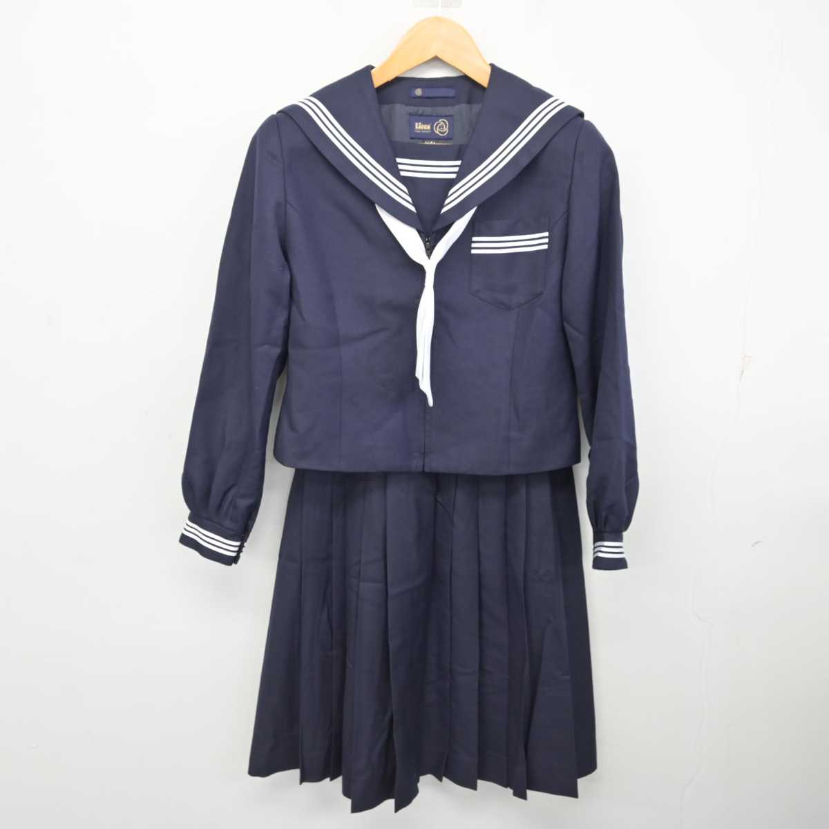 【中古】静岡県 北浜中学校 女子制服 3点 (セーラー服・スカート) sf078902