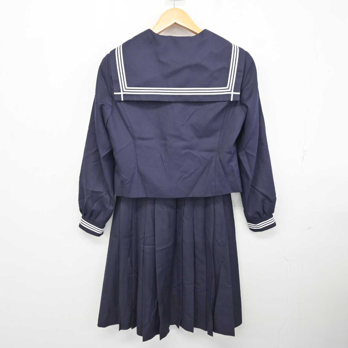 【中古】静岡県 北浜中学校 女子制服 3点 (セーラー服・スカート) sf078902