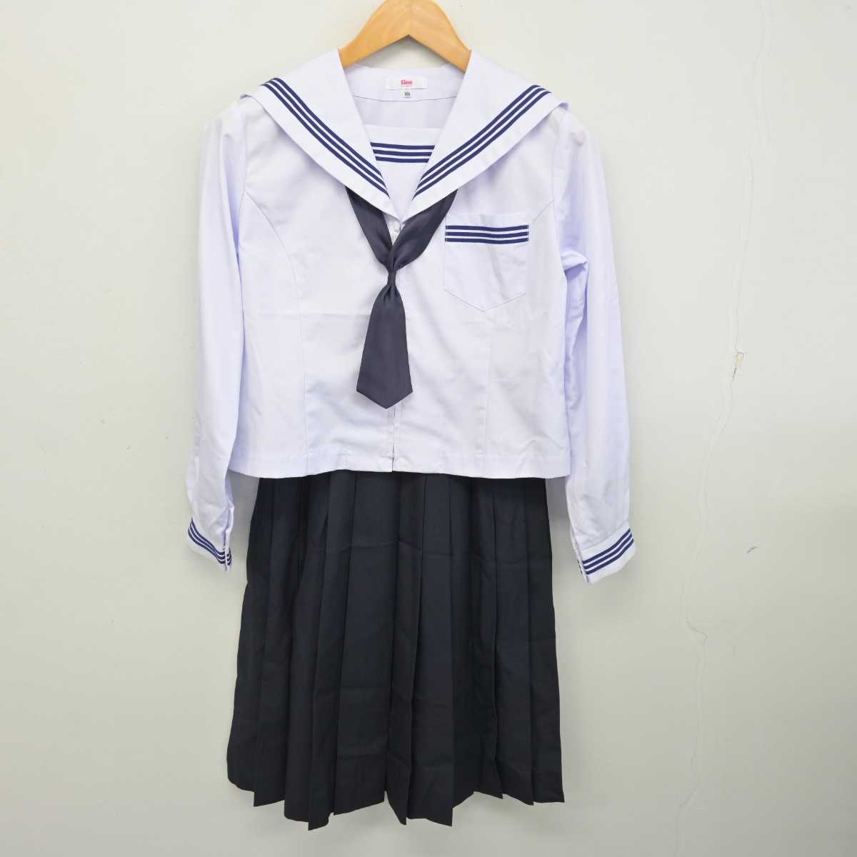 【中古】静岡県 北浜中学校 女子制服 3点 (セーラー服・スカート) sf078903