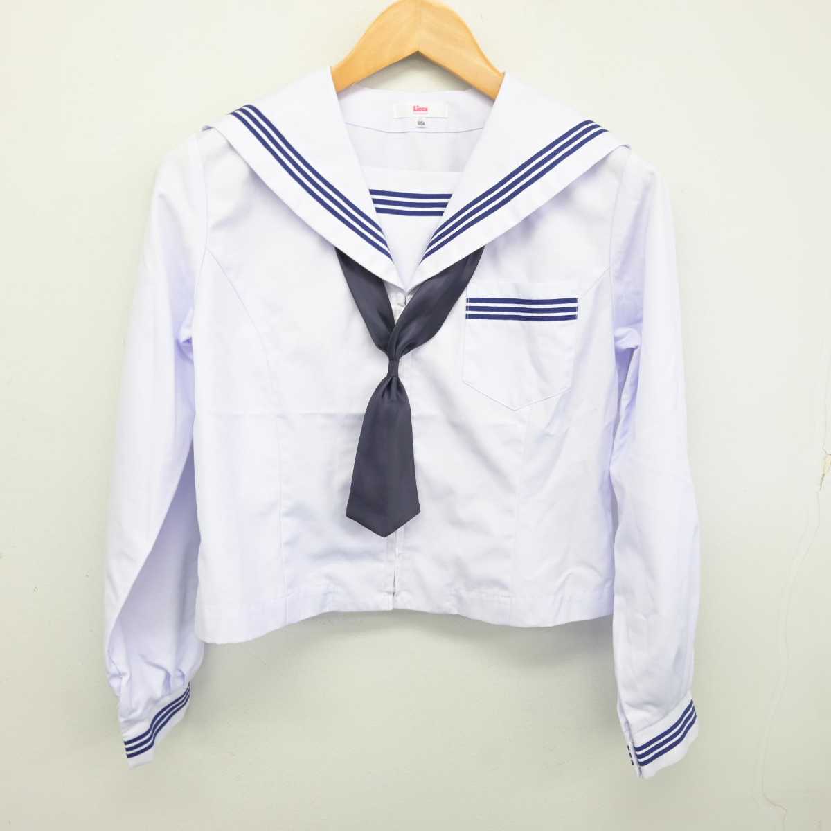 【中古】静岡県 北浜中学校 女子制服 3点 (セーラー服・スカート) sf078903