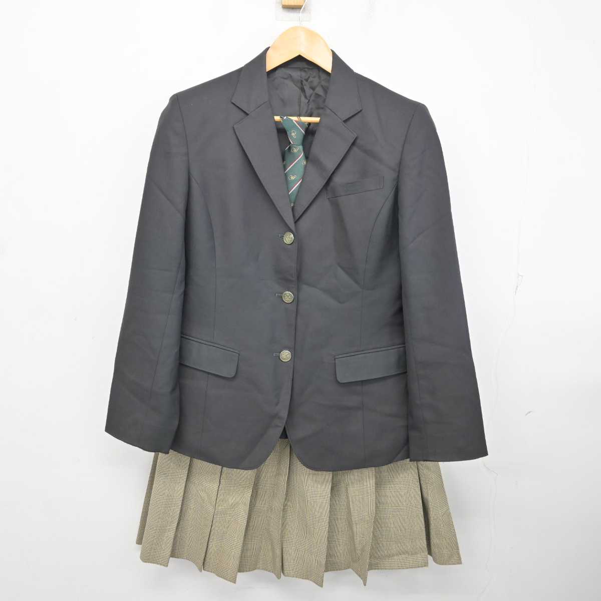 【中古】愛媛県 松山西中等教育学校 女子制服 3点 (ブレザー・スカート) sf078913