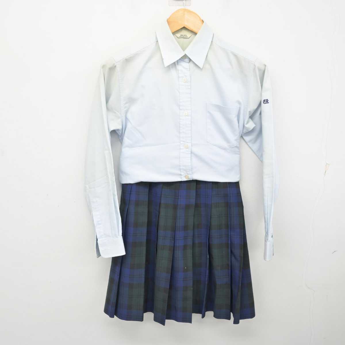 【中古】千葉県 千葉敬愛高等学校 女子制服 2点 (シャツ・スカート) sf078921