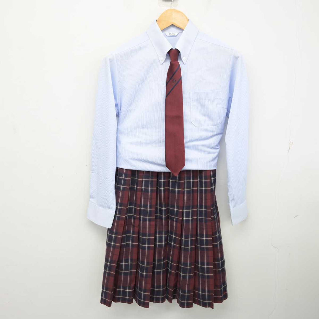 【中古】熊本県 菊池農業高等学校 女子制服 5点 (ブレザー・ニット・シャツ・スカート) sf078925