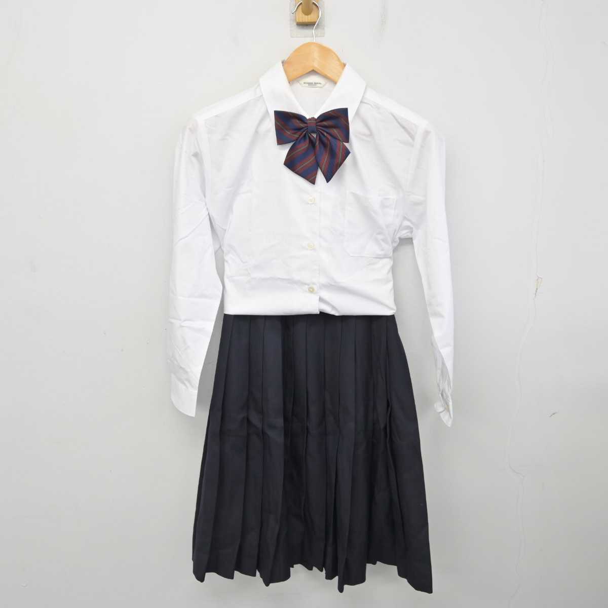 【中古】岡山県 倉敷青陵高等学校 女子制服 5点 (ブレザー・ベスト・シャツ・スカート) sf078931