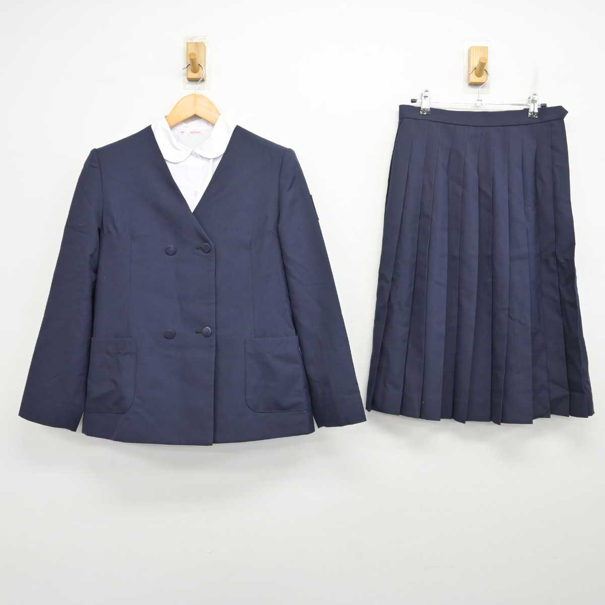 【中古】茨城県 神栖第二中学校 女子制服 3点 (ブレザー・シャツ・スカート) sf078939