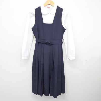 【中古】千葉県 八幡中学校 女子制服 2点 (シャツ・ジャンパースカート) sf078942