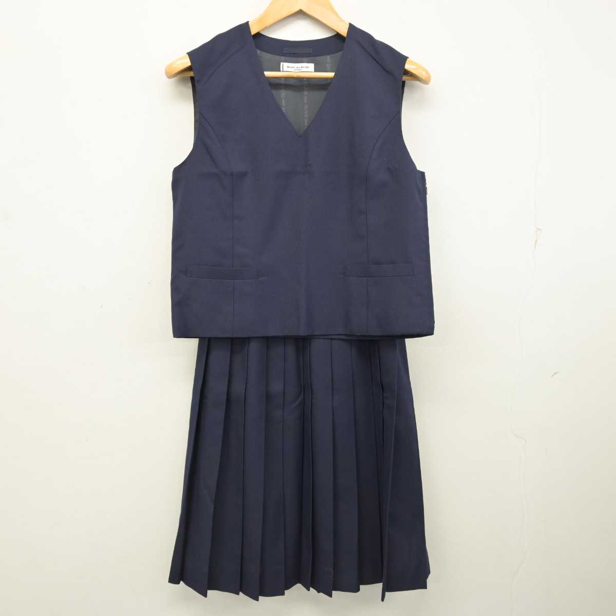 【中古】栃木県 山辺中学校 女子制服 3点 (ブレザー・ベスト・スカート) sf078955