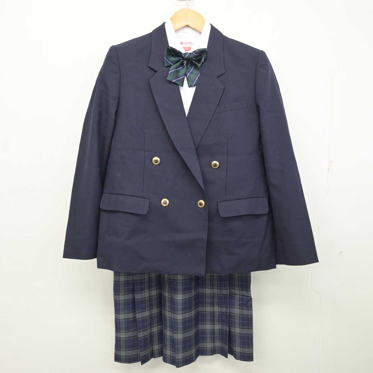 【中古】宮城県 鶴谷中学校 女子制服 4点 (ブレザー・シャツ・スカート) sf078956