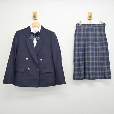 【中古】宮城県 鶴谷中学校 女子制服 4点 (ブレザー・シャツ・スカート) sf078956