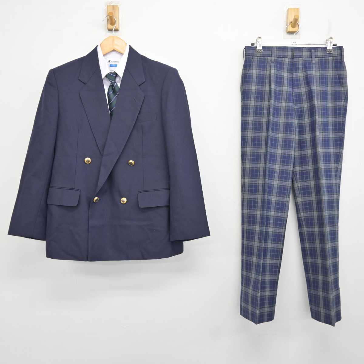 【中古】宮城県 鶴谷中学校 男子制服 4点 (ブレザー・シャツ・ズボン) sf078957