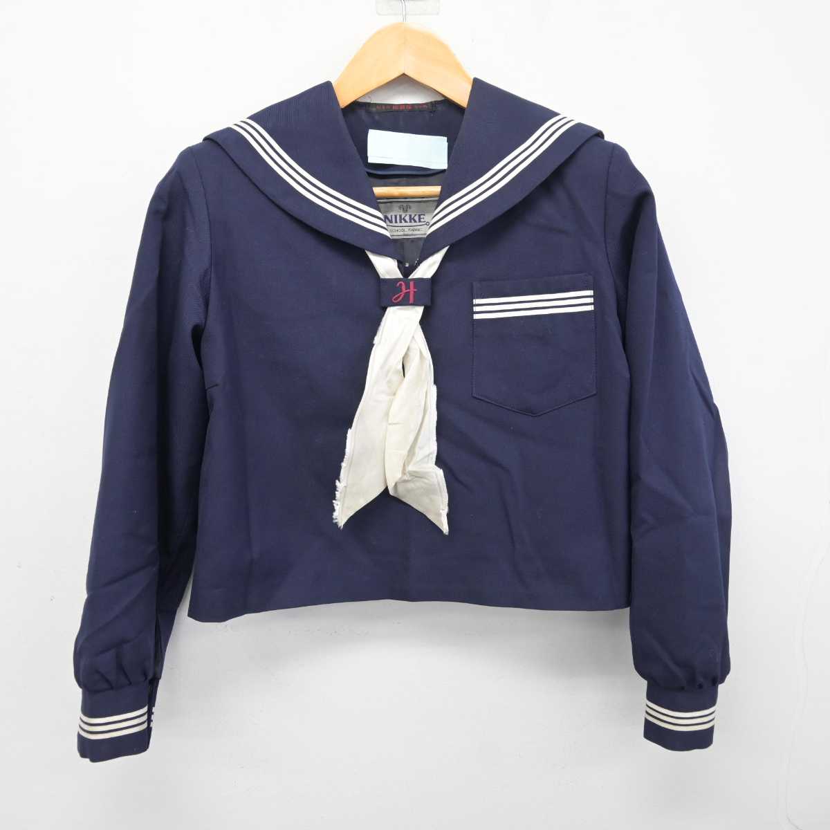 【中古】兵庫県 浜の宮中学校 女子制服 3点 (セーラー服・スカート) sf078979