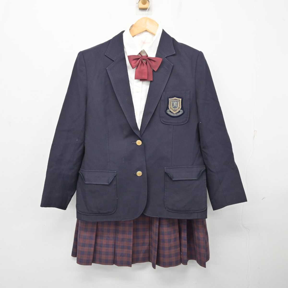 【中古】京都府 南丹高等学校 女子制服 4点 (ブレザー・シャツ・スカート) sf078993