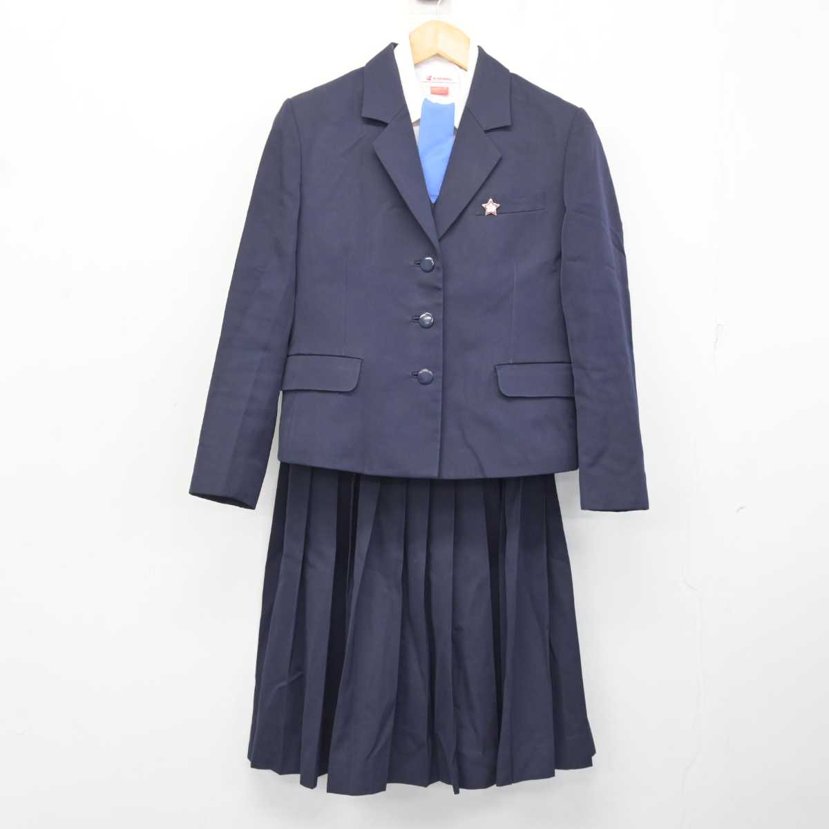 【中古】愛媛県 今治北高等学校 女子制服 5点 (ブレザー・ベスト・シャツ・スカート) sf079020