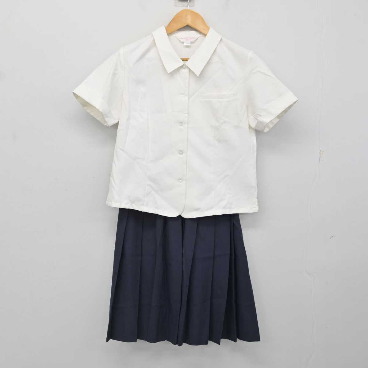 【中古】愛媛県 今治北高等学校 女子制服 3点 (シャツ・スカート) sf079021