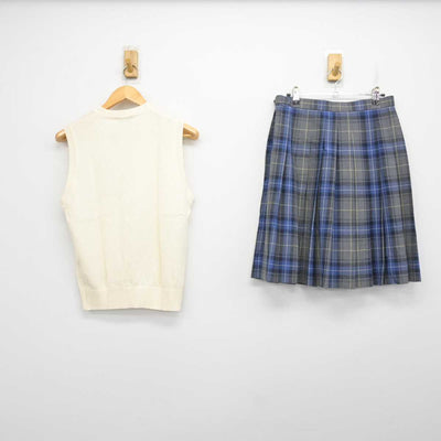 【中古】東京都 麹町学園女子中学校・高等学校 女子制服 2点 (ニットベスト・スカート) sf079036