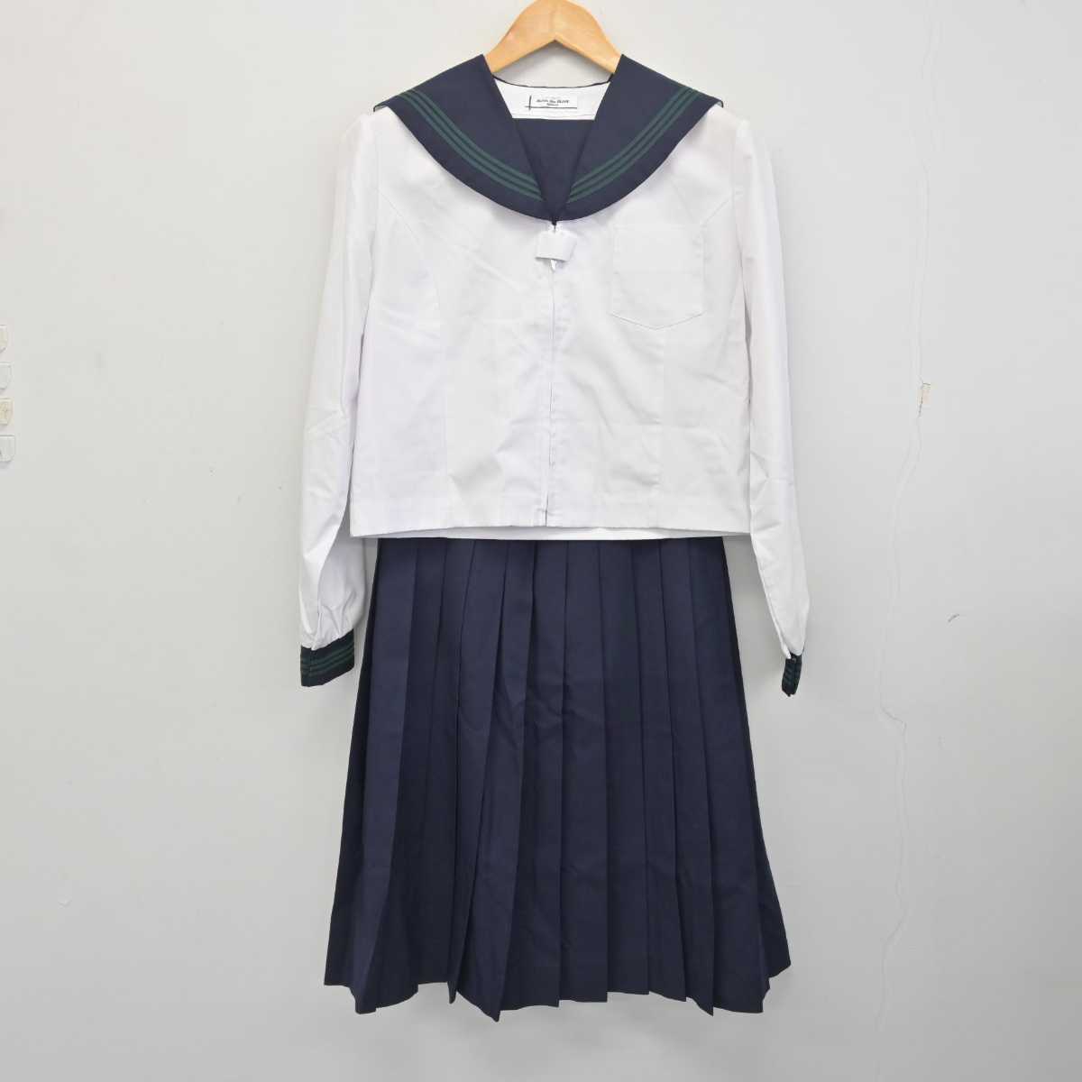 【中古】北海道 緑陽中学校 女子制服 4点 (セーラー服・セーラー服・スカート) sf079044