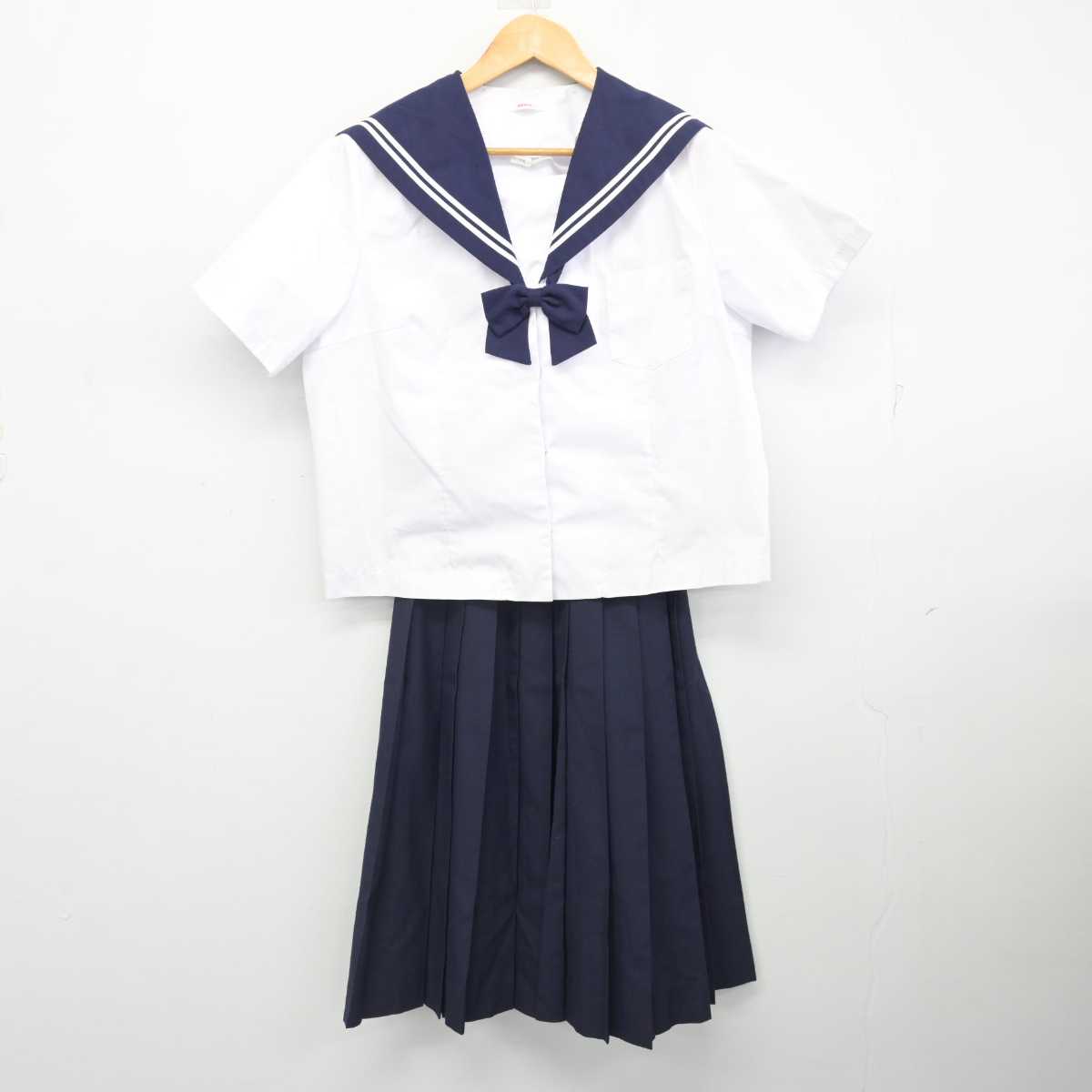 【中古】福島県 清水中学校 女子制服 3点 (セーラー服・スカート) sf079067