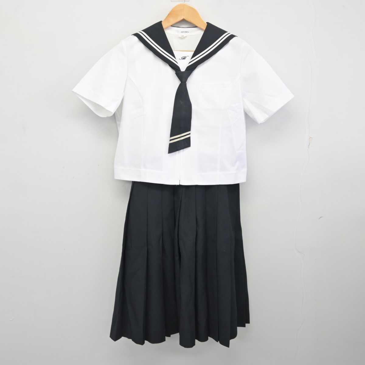 【中古】埼玉県 星野学園中学校 女子制服 4点 (セーラー服・セーラー服・スカート) sf079072